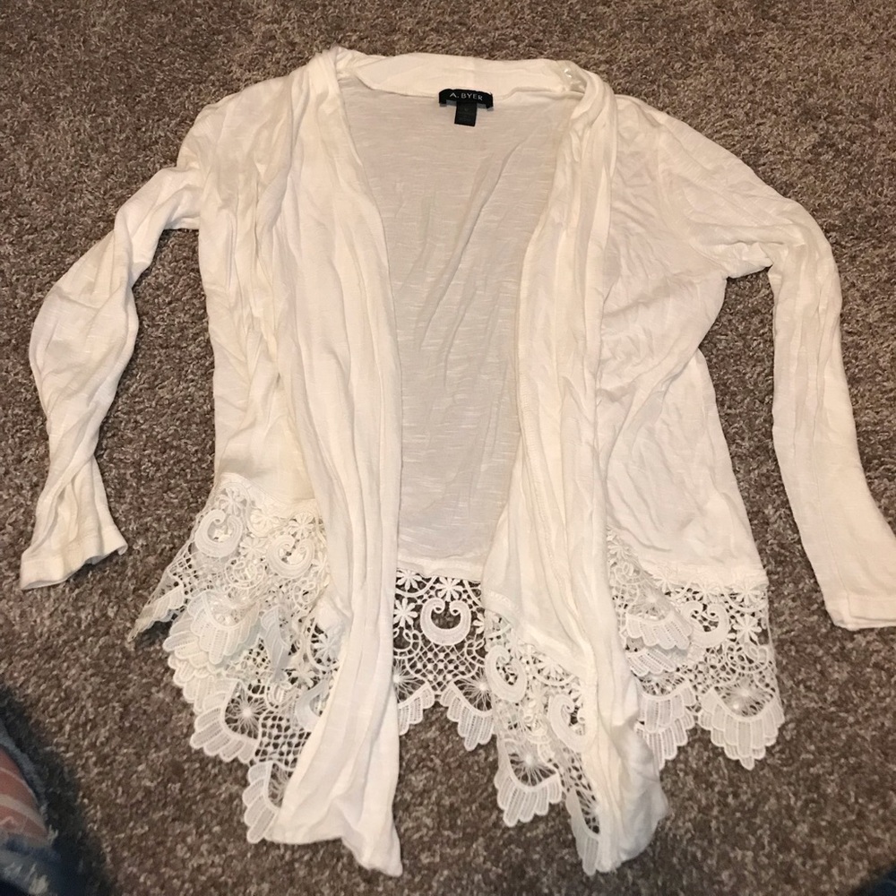 A. Byer white cardigan!! Size Medium!
